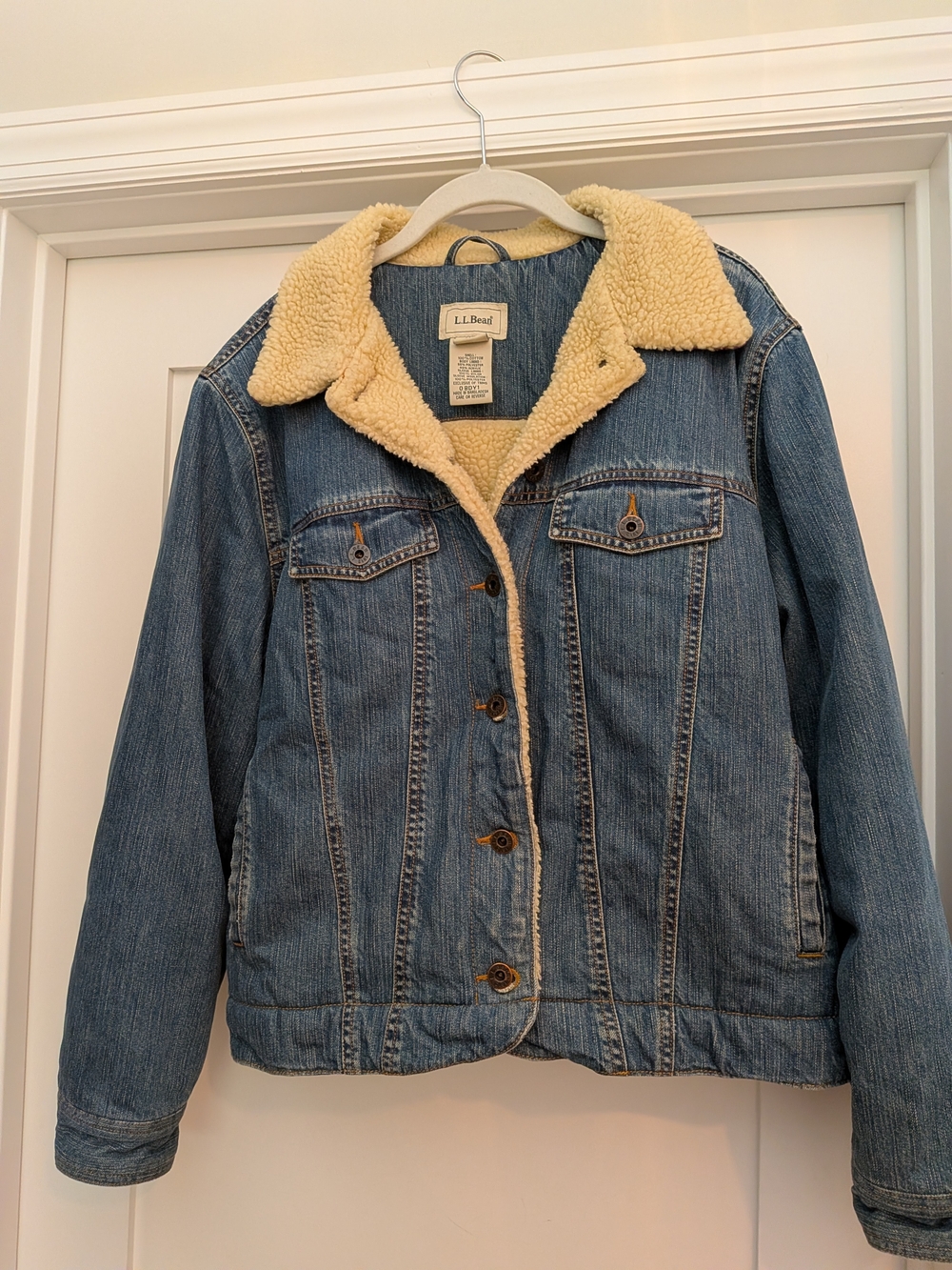 L.L. Bean Women's Sherpa-Lined Denim Jacket in Blue